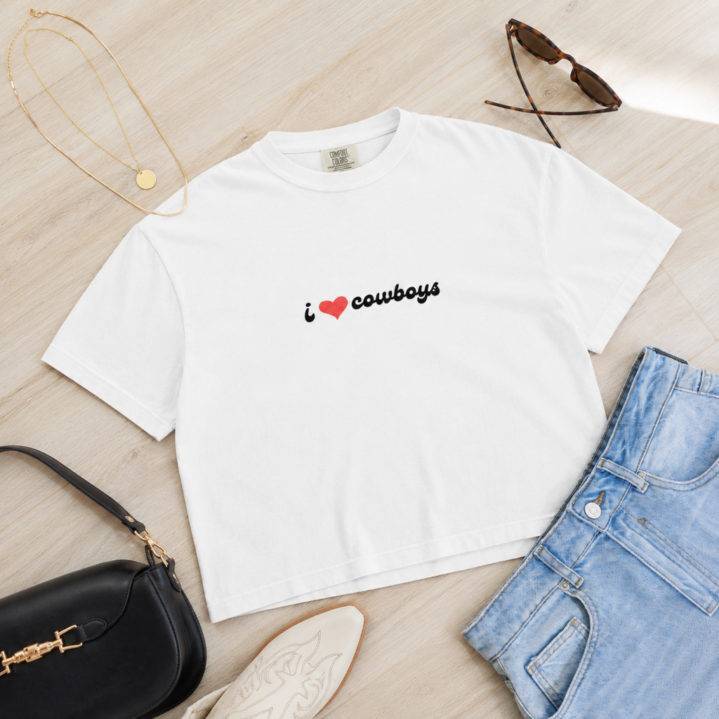 i ❤️ cowboys heavyweight boxy tee