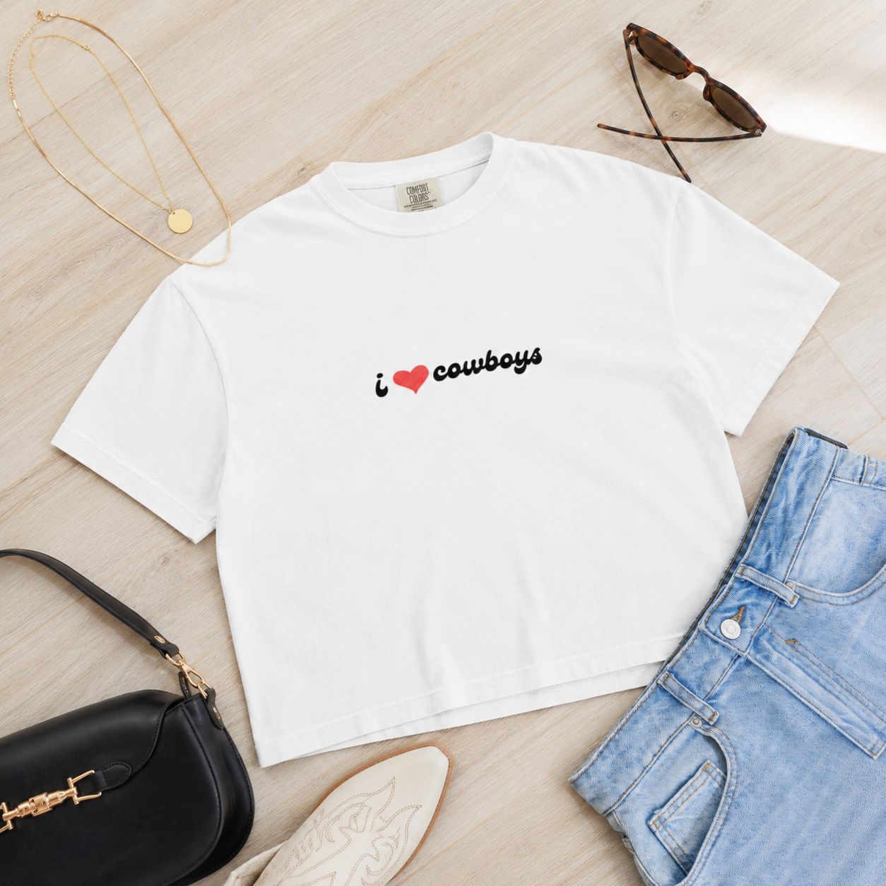 i ❤️ cowboys heavyweight boxy tee