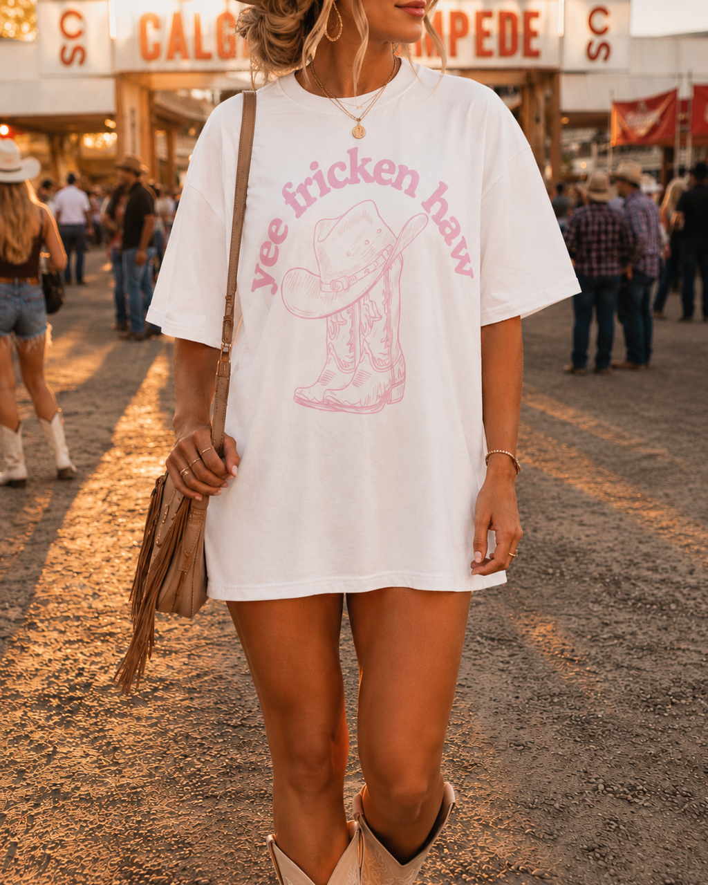 yee fricken haw oversized t-shirt